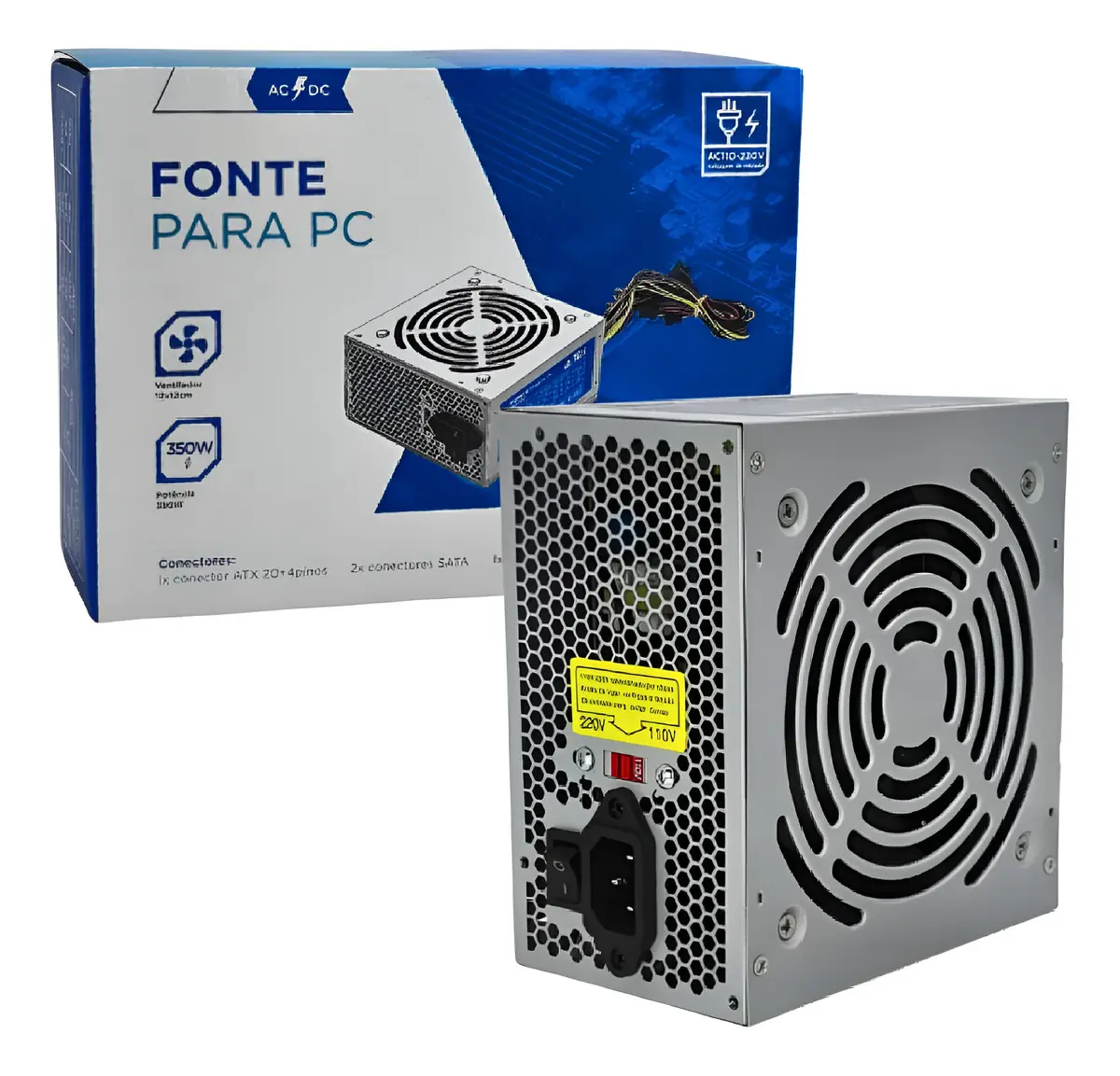 Fonte Gamer 350W ATX Bivolt 80