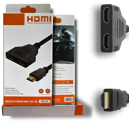 Cabo de Extenção HDMI 1 em 2 HD Divisor Splitter Duplicador - A' gold